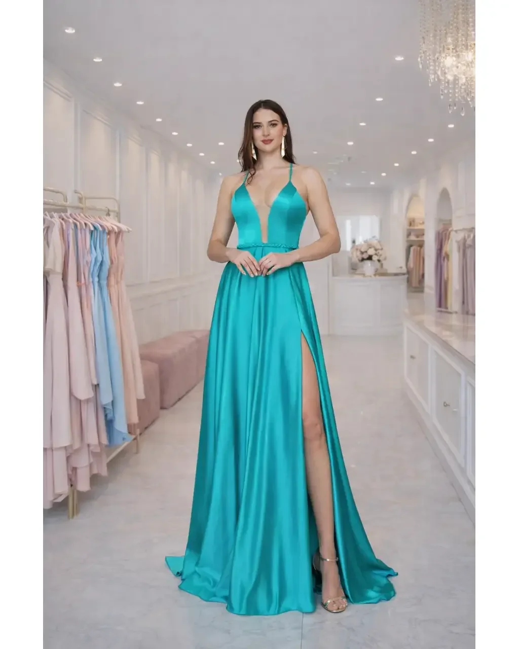 Thumbnail for Vestido Anatólia Verde Tiffany 42