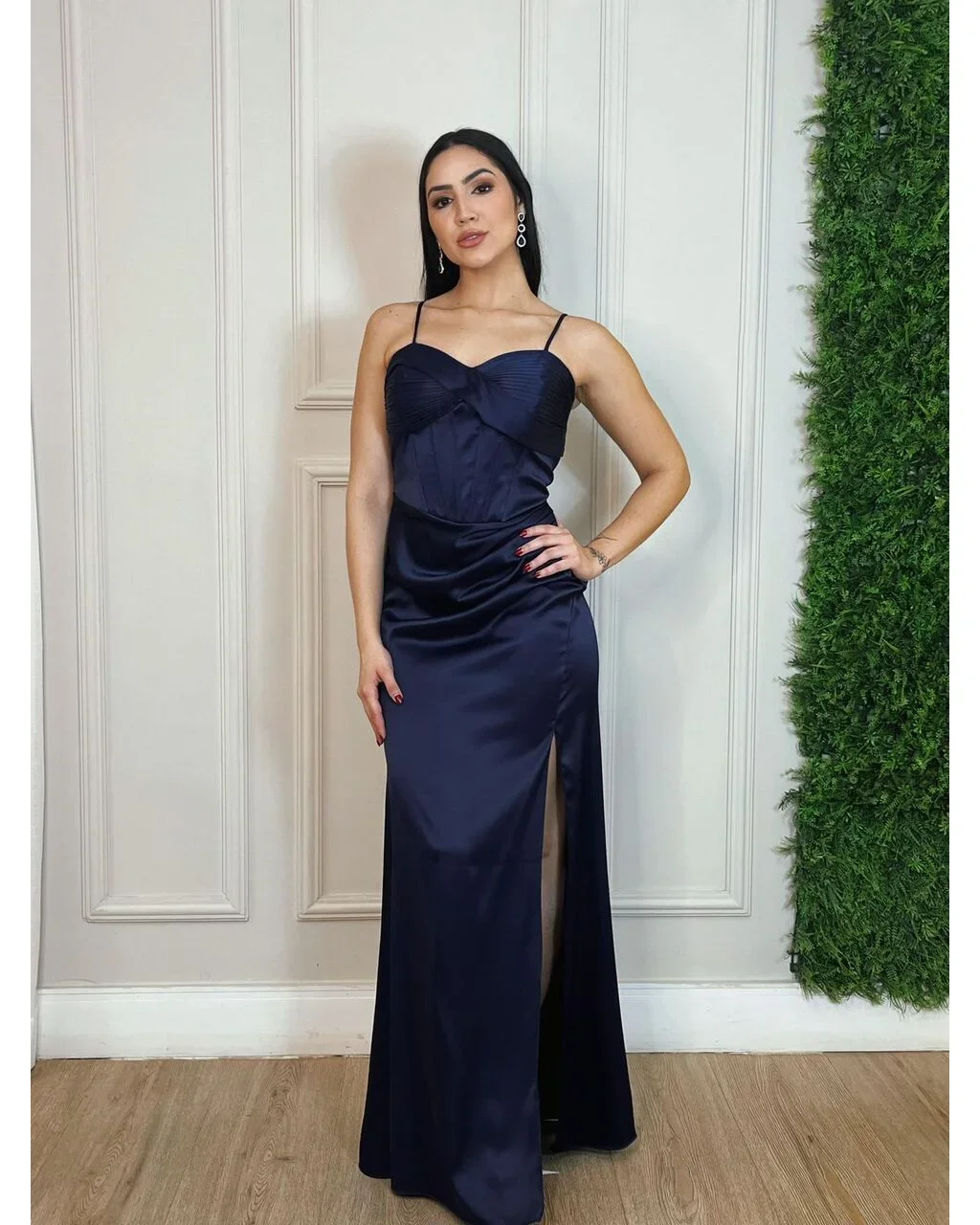 Thumbnail for Vestido Lidia Azul Marinho G