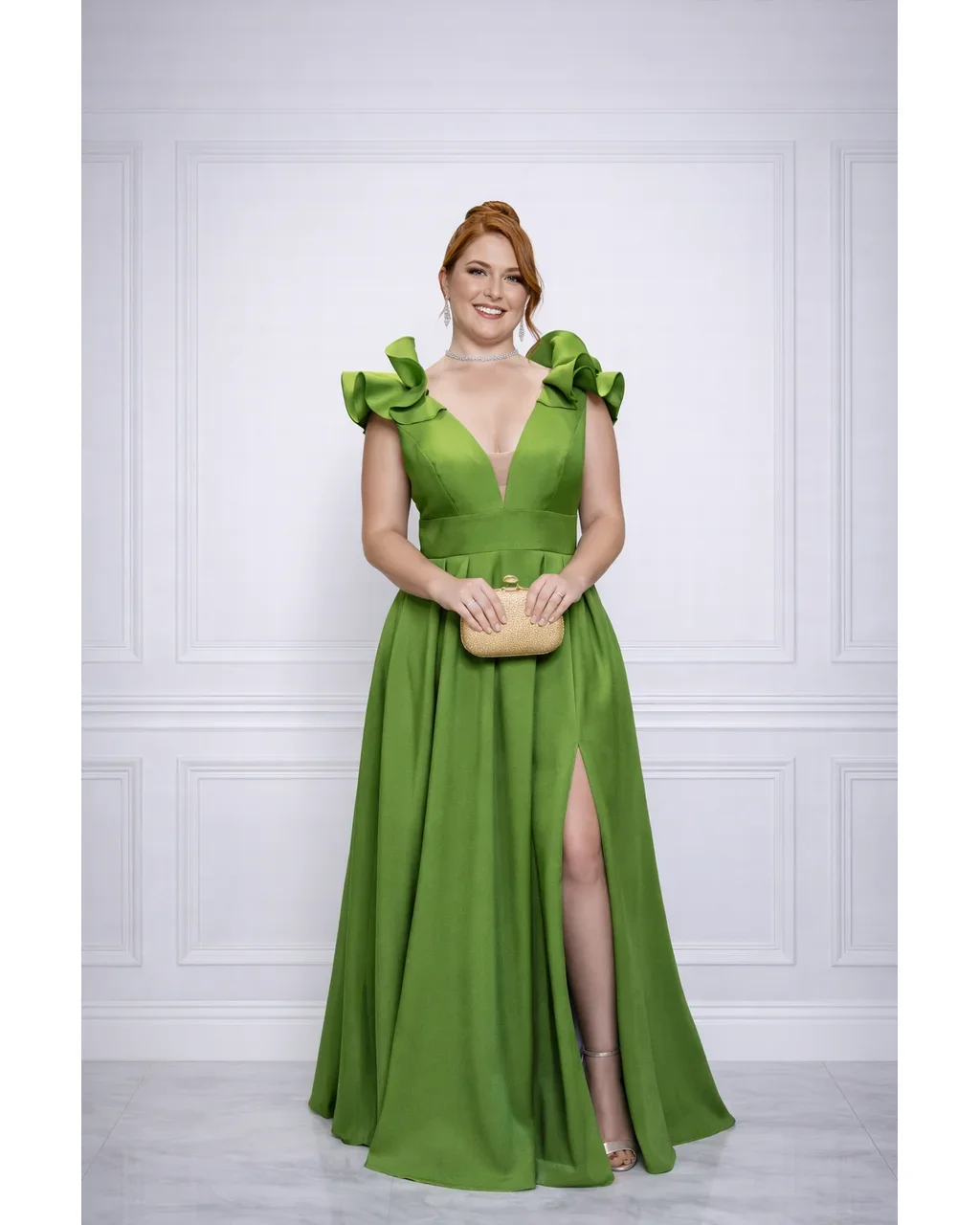 Thumbnail for Vestido Estelita Verde Oliva 