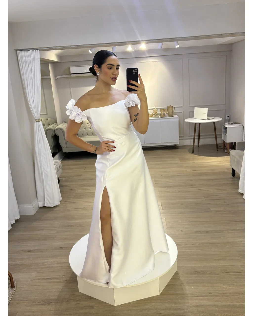 Thumbnail for Vestido de Noiva Civil Marvila branco 50