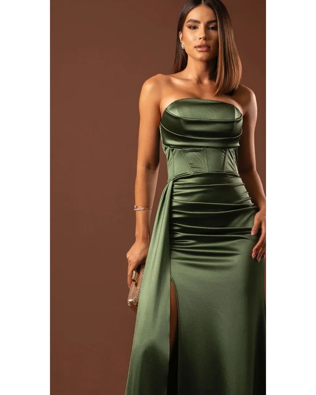 Thumbnail for Vestido Sakura Verde Oliva G