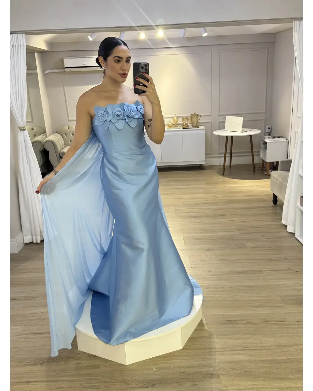 Thumbnail for Vestido Hortência Azul Serenity 44