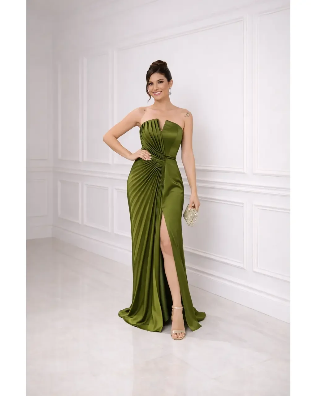 Thumbnail for Vestido Talissa Verde Oliva 42