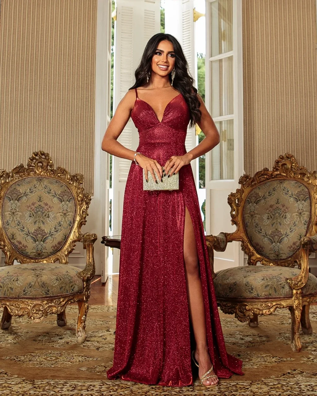 Thumbnail for B Vestido Samara Marsala 38