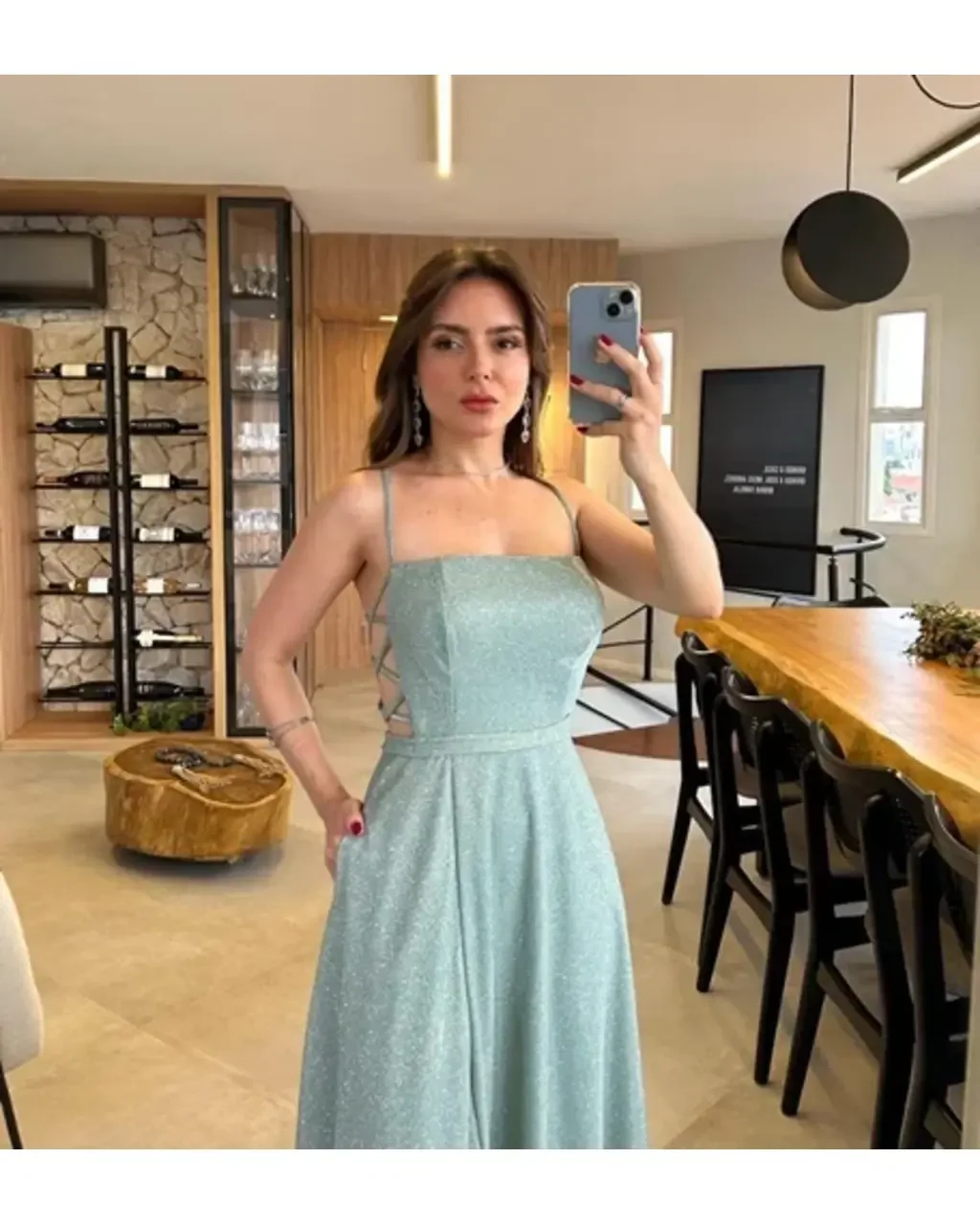 Thumbnail for Vestido Lilith Verde Oliva 3D G