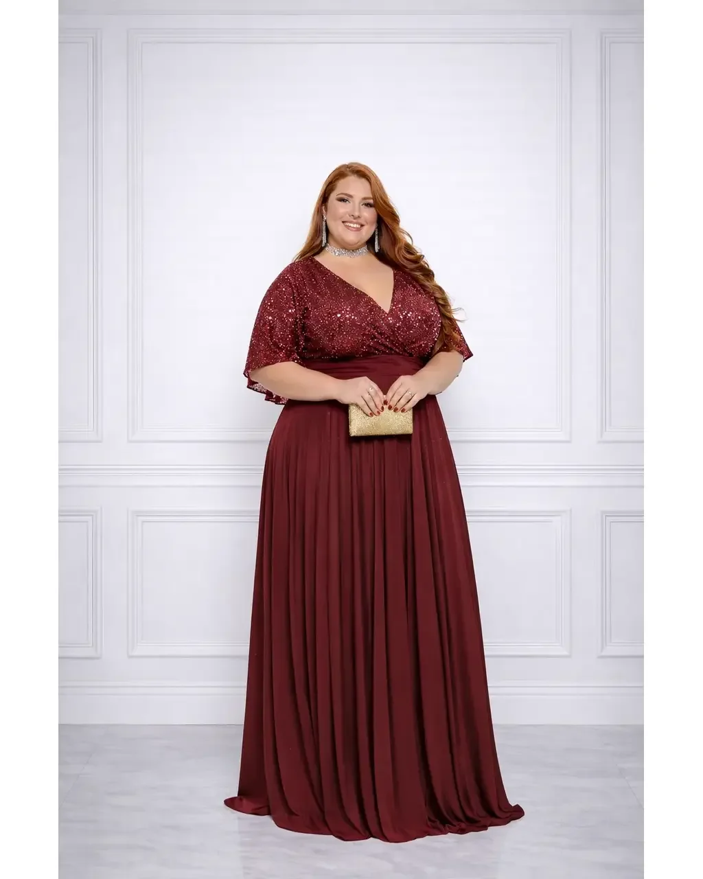 Thumbnail for Vestido Viviane Marsala 54