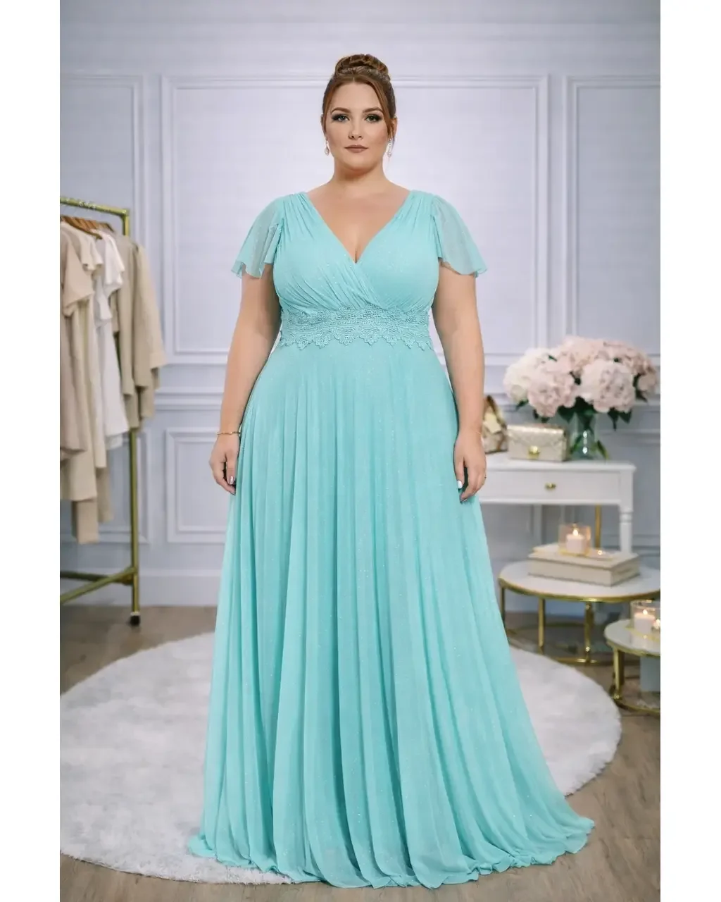 Thumbnail for Vestido Carolina Azul Tiffany 52 