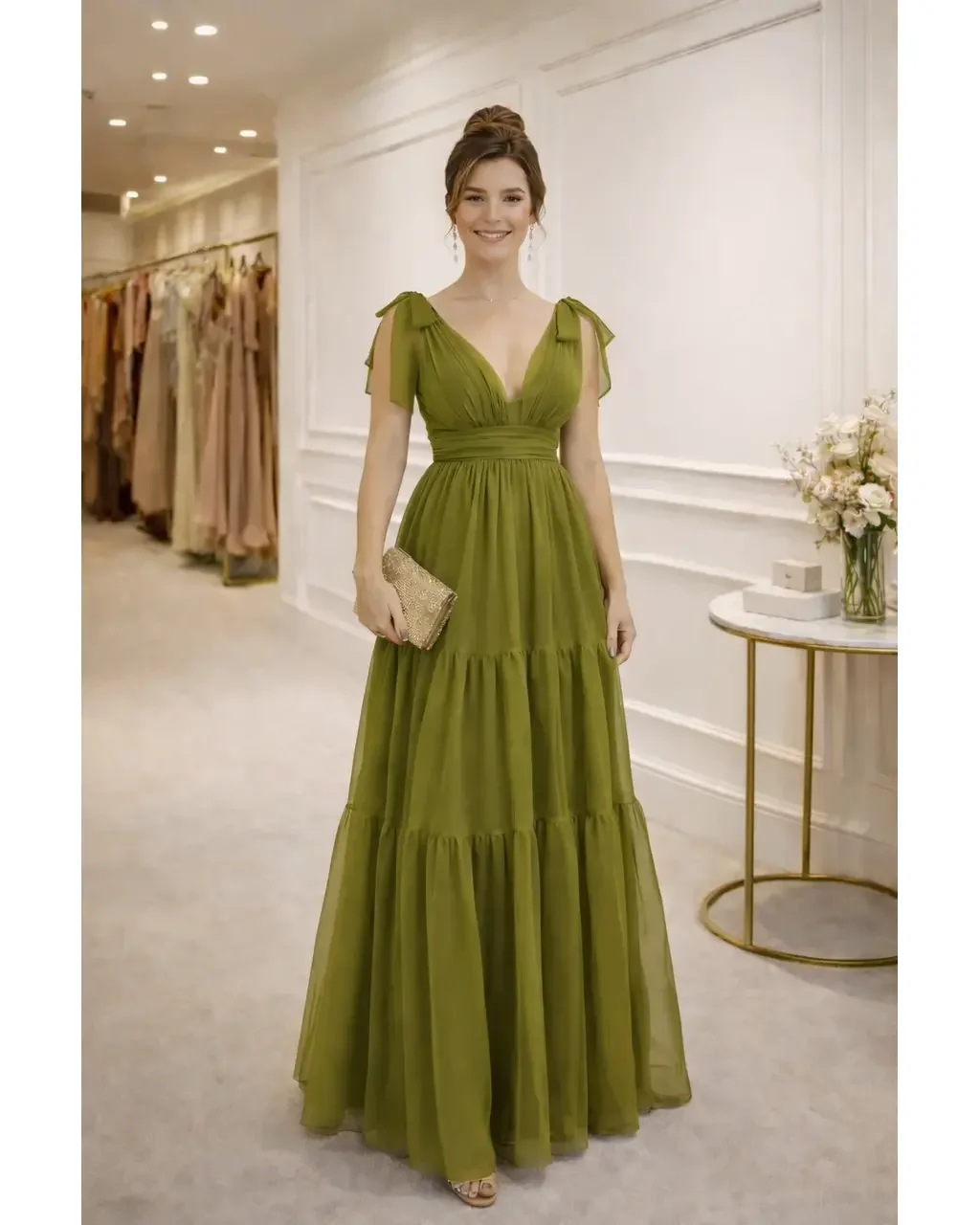 Thumbnail for Vestido Anastacia Verde Oliva P