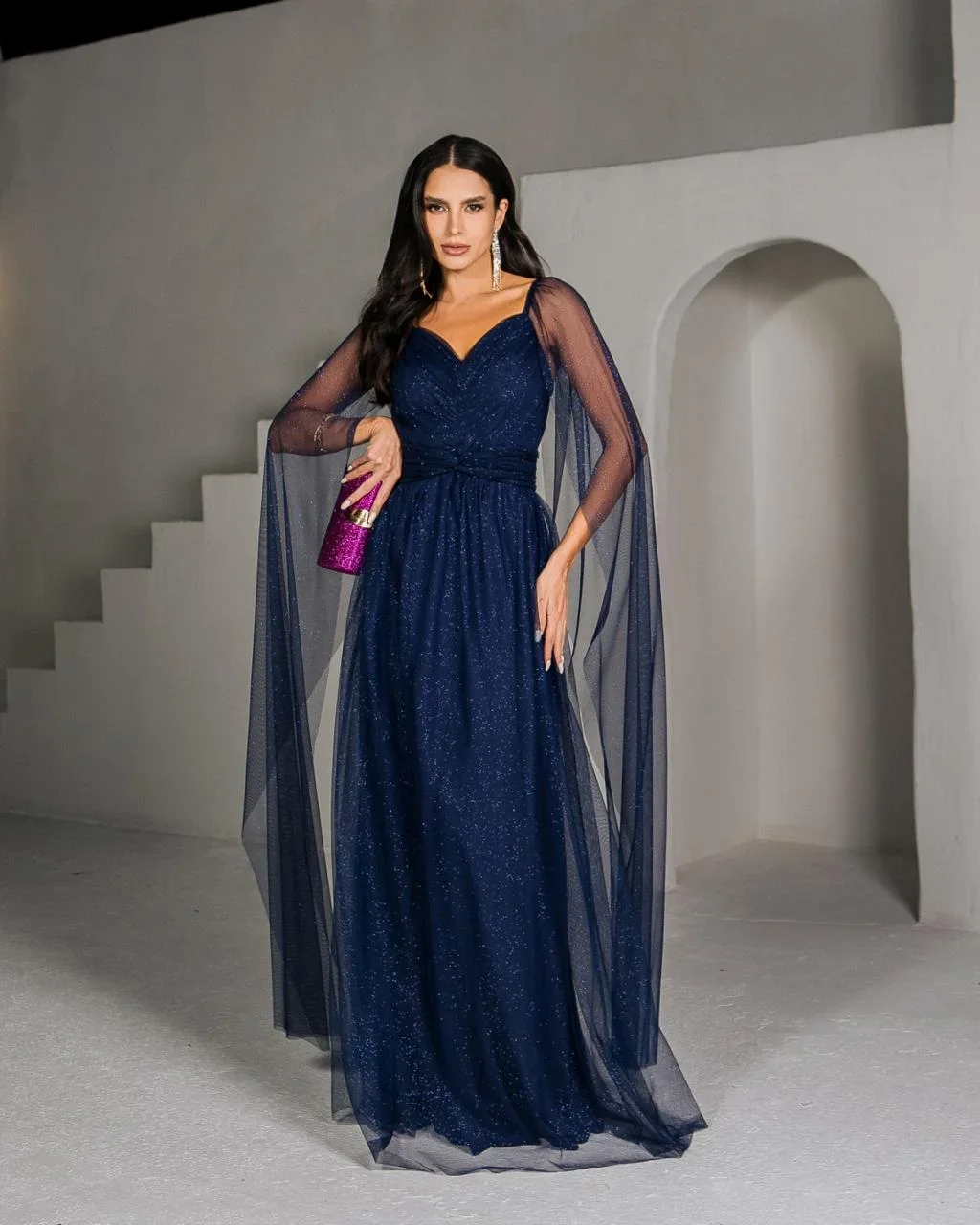 Thumbnail for Vestido Jussiara Azul Marinho  GG