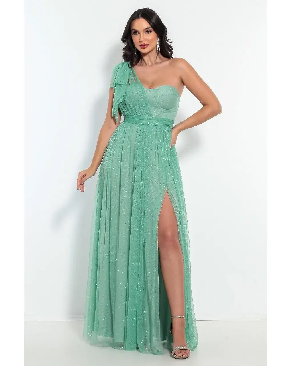 Thumbnail for Vestido Vitória Verde Menta 42