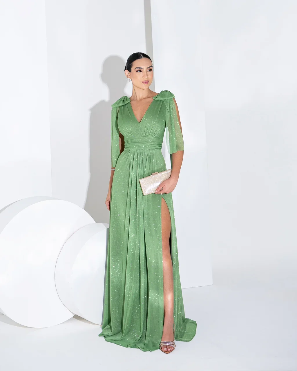 Thumbnail for Vestido Ângela Verde Oliva 50 B