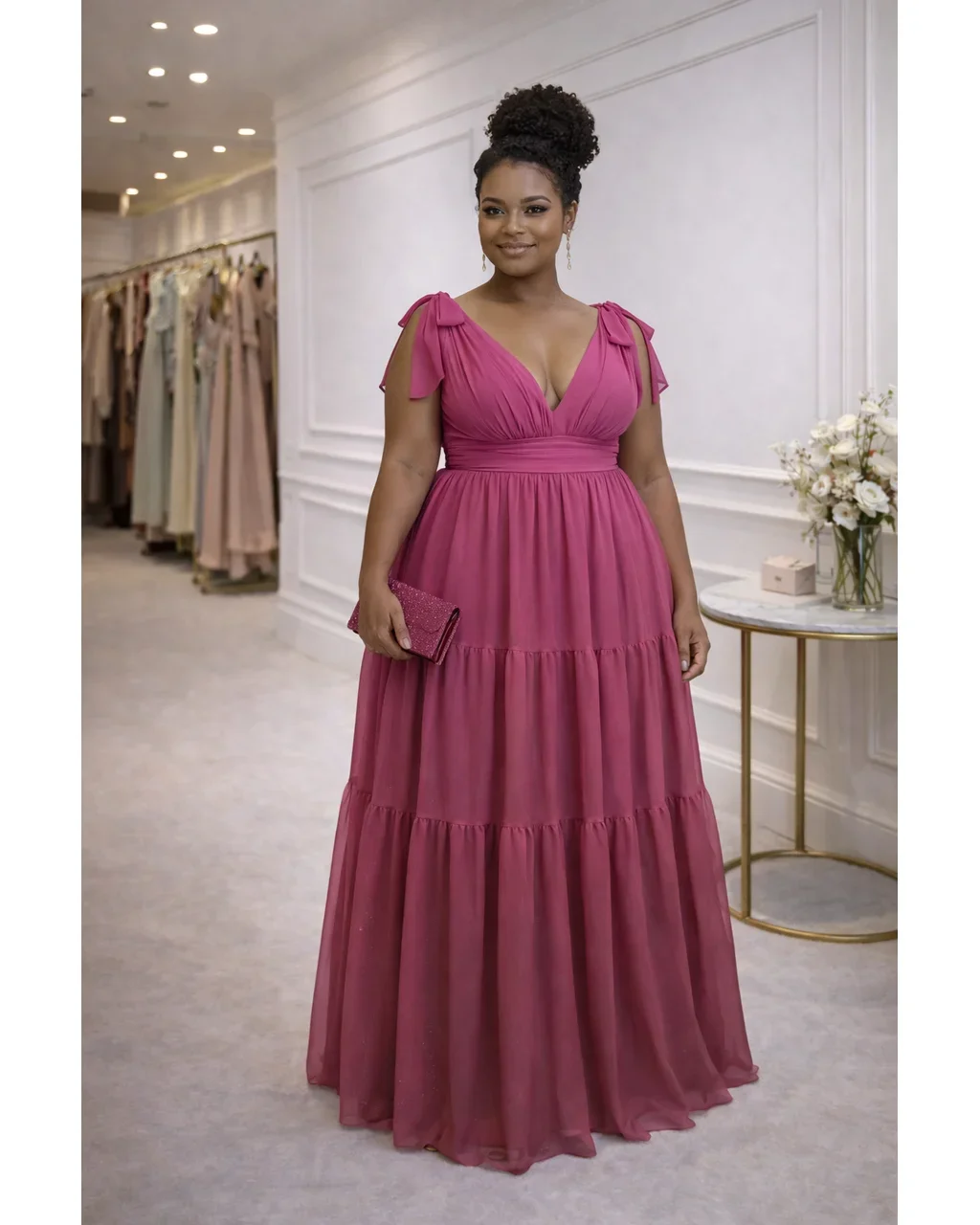 Thumbnail for Vestido Anastácia Fúcsia EXG