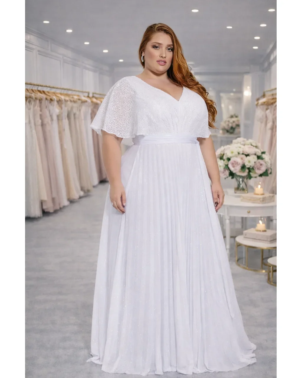 Thumbnail for Vestido de Noiva Civil Debora Branco 54