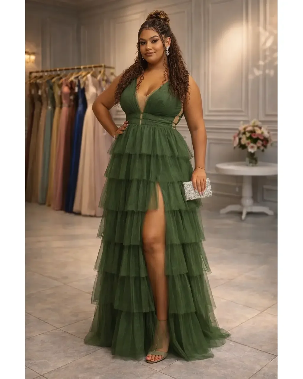 Thumbnail for Vestido Licia Verde Oliva G