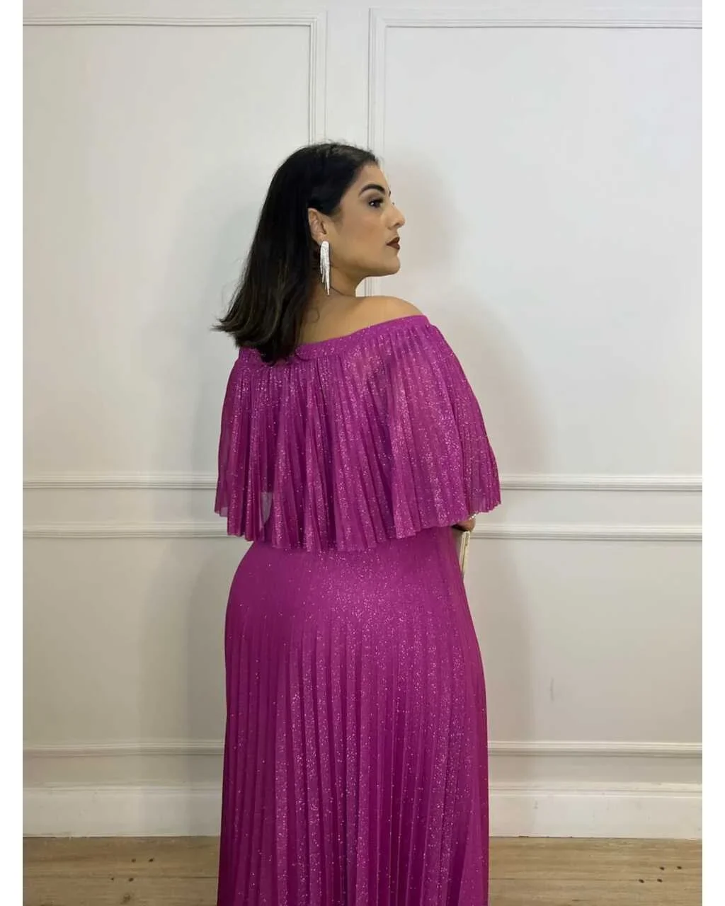 Thumbnail for Vestido Filó Fúcsia 50