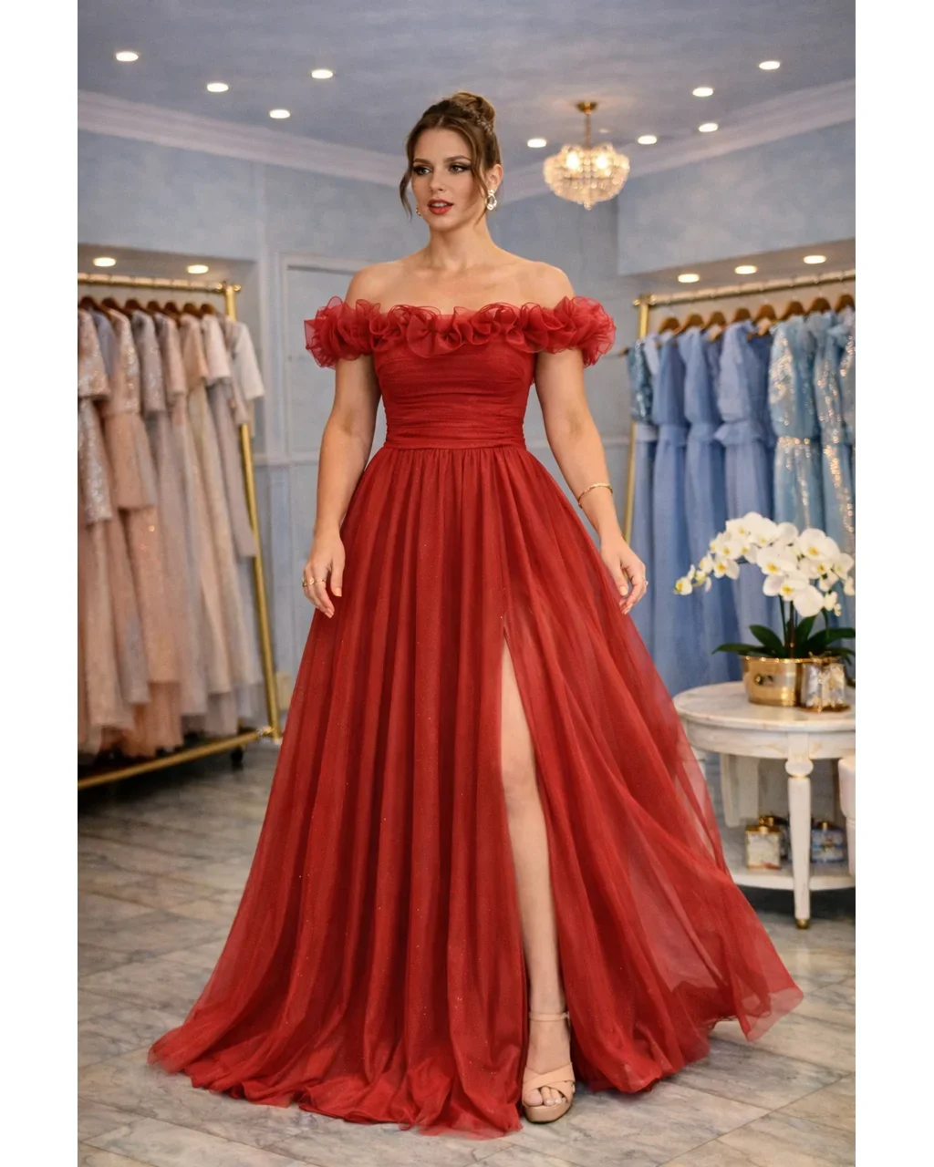 Thumbnail for Vestido Flora terracota EXG 