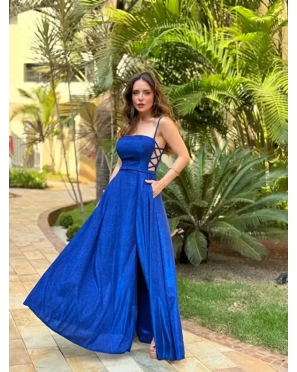 Thumbnail for Vestido Lilith Azul Marinho GG